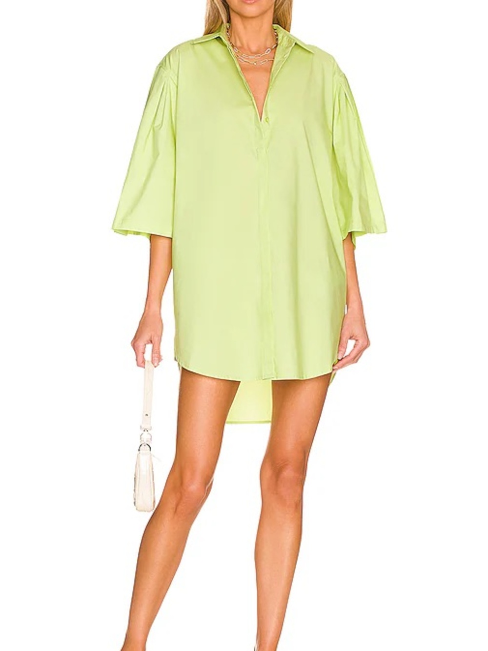 L'Academie Oversized Lime Green Shirt Dress
